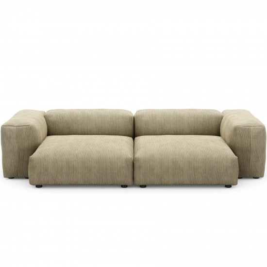 EMBA LUXURY-Soma Four-Seat Sofa Khaki Striped