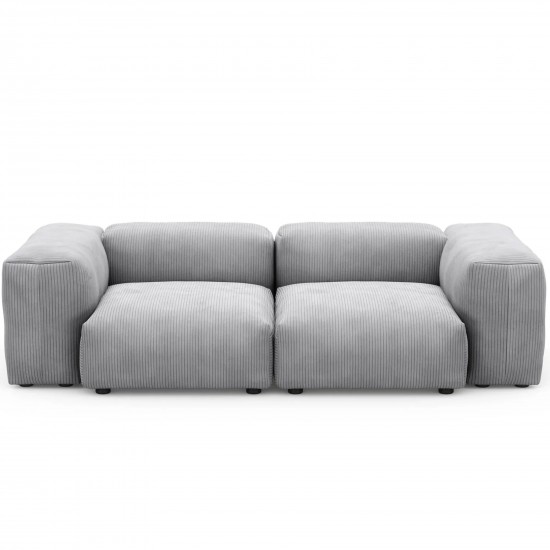 EMBA LUXURY-Soma Three-Seat Sofa Gray Striped