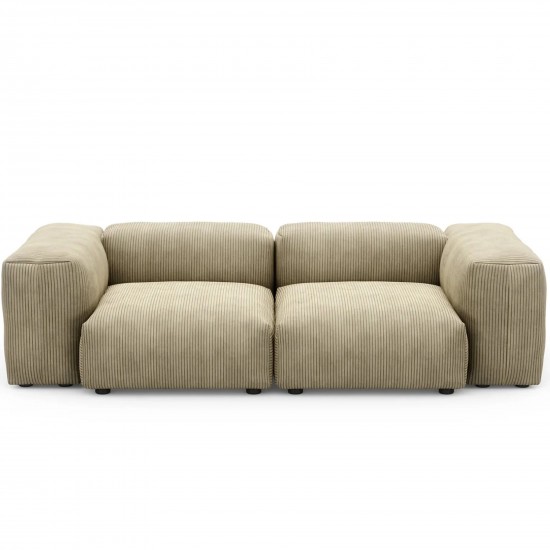 EMBA LUXURY-Soma Three-Seat Sofa Khaki Striped