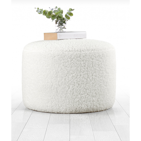 EMBA LUXURY- round cylinder Teddy pouf