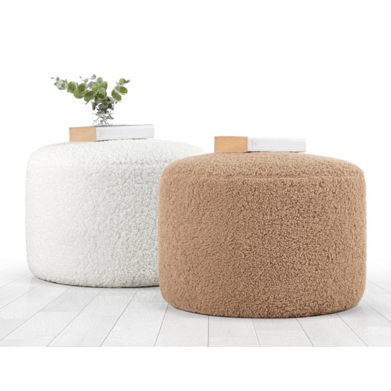 EMBA LUXURY- round cylinder Teddy pouf